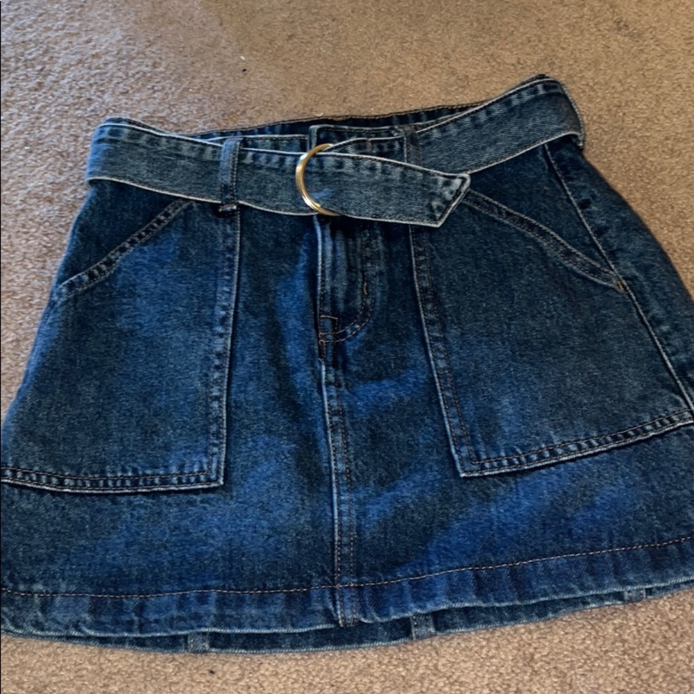 Denim Mini Skirt (with belt)